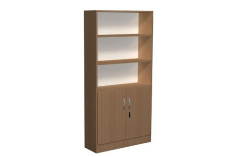 Regał biblioteczny proste półki i szafka D Regał biblioteczny proste półki i szafka D