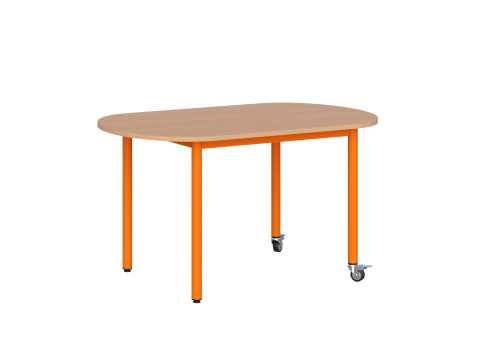 Stolik mobilny szkolno-przedszkolny, blat owalny 1200x700 (Nr 1, 2, 3) Stolik mobilny szkolno-przedszkolny, blat owalny 1200x700 (Nr 1, 2, 3)