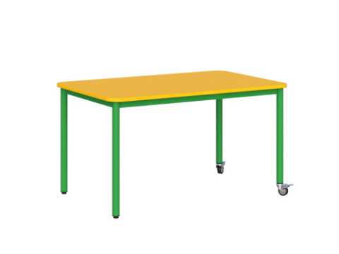 Stolik mobilny szkolno-przedszkolny, blat prostokątny 1200x700 mm (Nr 1, 2, 3)