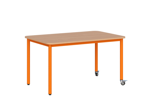 Stolik mobilny szkolno-przedszkolny, blat prostokątny 1200x700 mm (Nr 1, 2, 3)
