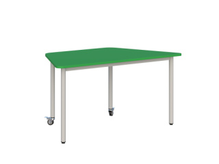 Stolik mobilny szkolno-przedszkolny, blat trapezowy 1400x700 (Nr 1, 2, 3)