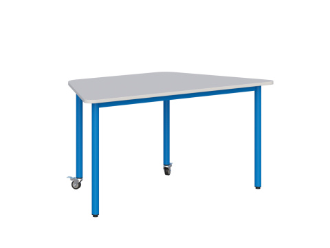 Stolik mobilny szkolno-przedszkolny, blat trapezowy 1400x700 (Nr 4, 5, 6) Stolik mobilny szkolno-przedszkolny, blat trapezowy 1400x700 (Nr 4, 5, 6)